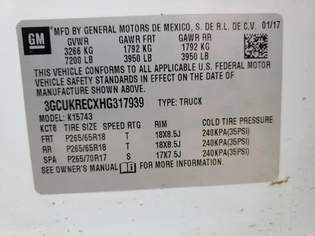 2017 CHEVROLET SILVERADO K1500 LT  