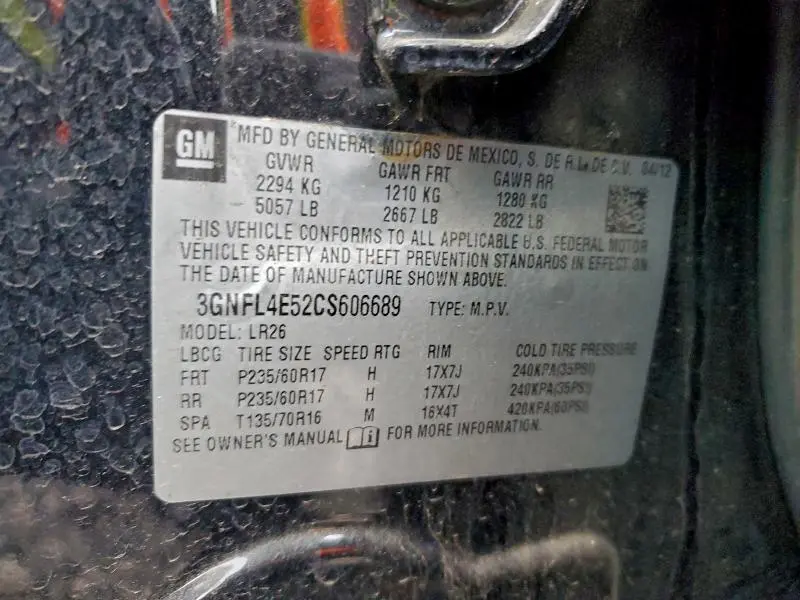 2012 CHEVROLET CAPTIVA SPORT  