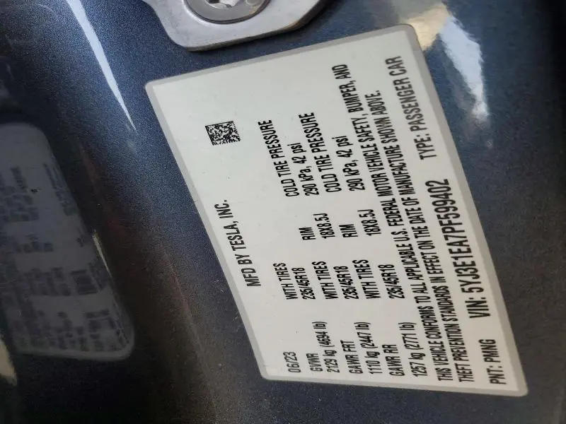 2023 TESLA MODEL 3   