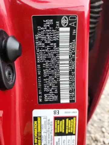 2010 TOYOTA COROLLA BASE  