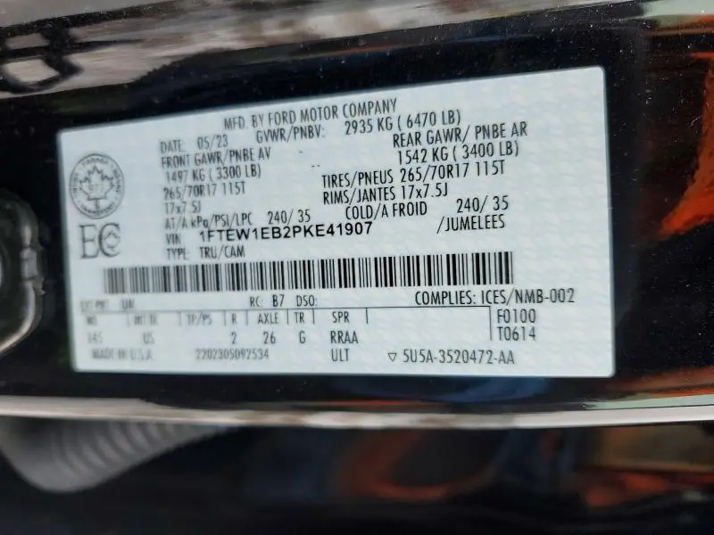 2023 FORD F150 SUPERCREW  