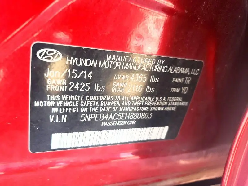 2014 HYUNDAI SONATA GLS  