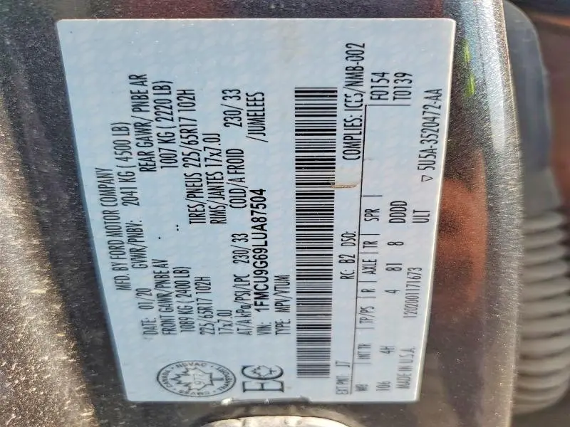 2020 FORD ESCAPE SE  