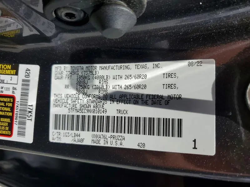 2022 TOYOTA TUNDRA 1794 EDITION  