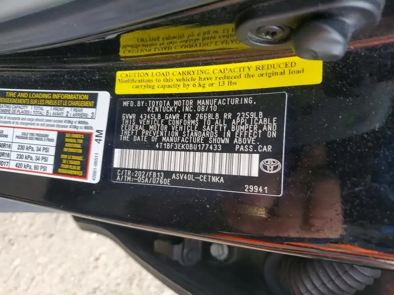 2011 TOYOTA CAMRY BASE  