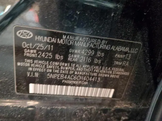 2012 HYUNDAI SONATA GLS  