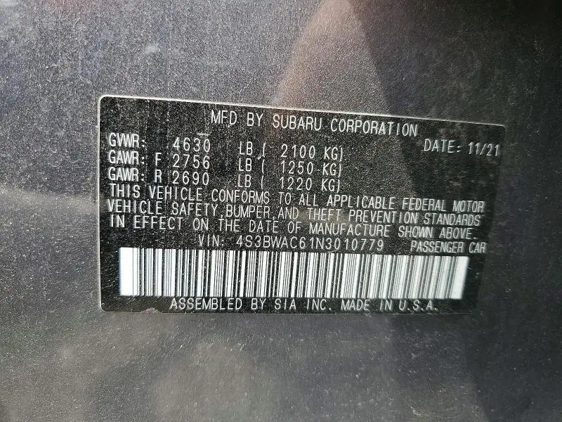 2022 SUBARU LEGACY PREMIUM  