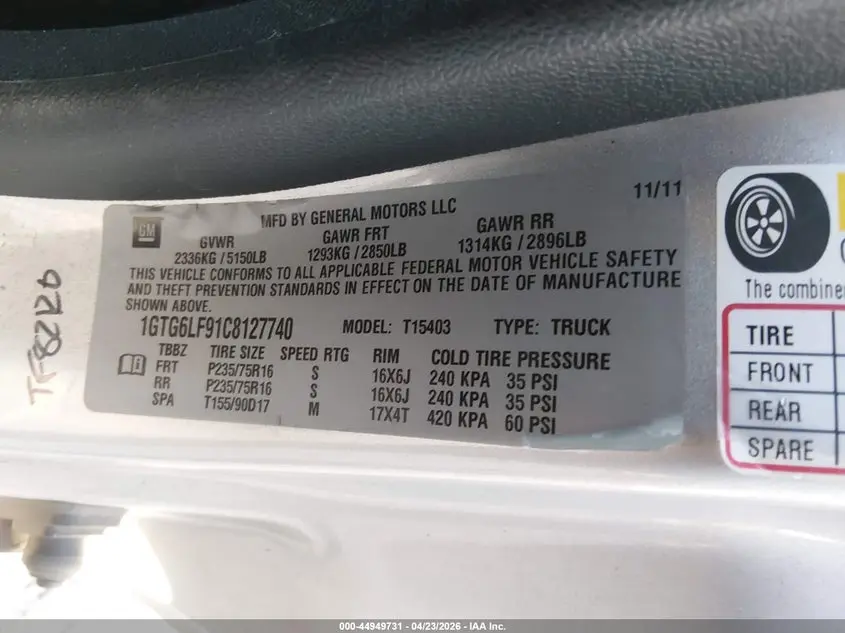 2012 GMC CANYON WORK TRUCK