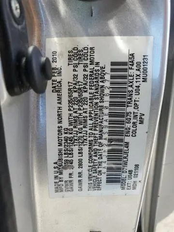 2010 MITSUBISHI ENDEAVOR LS  