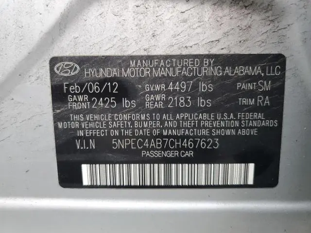 2012 HYUNDAI SONATA SE  
