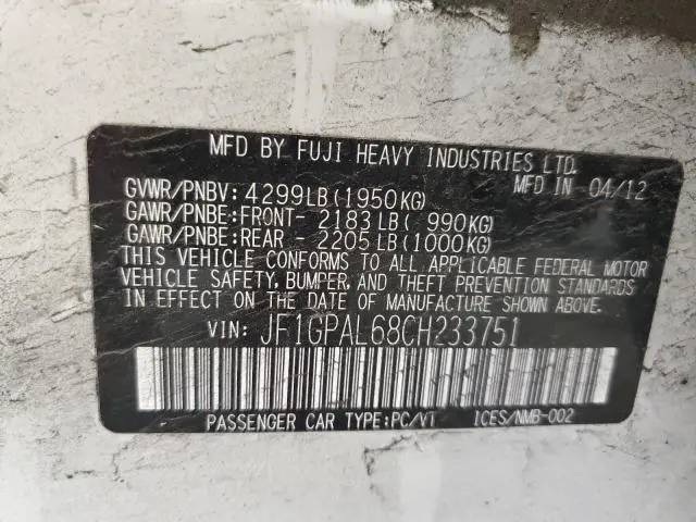 2012 SUBARU IMPREZA SPORT PREMIUM  