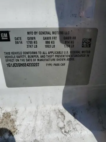 2014 CHEVROLET SONIC LT  