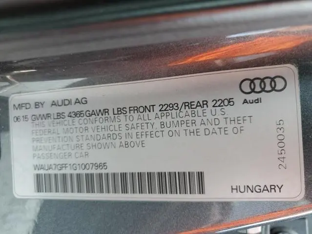2016 AUDI A3 PREMIUM  