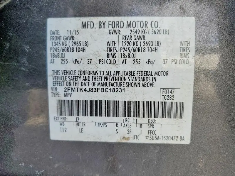 2015 FORD EDGE SEL  