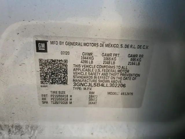 2020 CHEVROLET TRAX 1LT  