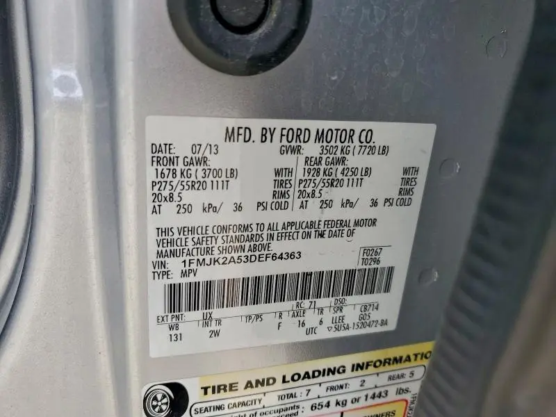 2013 FORD EXPEDITION EL LIMITED  