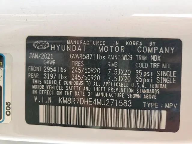 2021 HYUNDAI PALISADE CALLIGRAPHY  