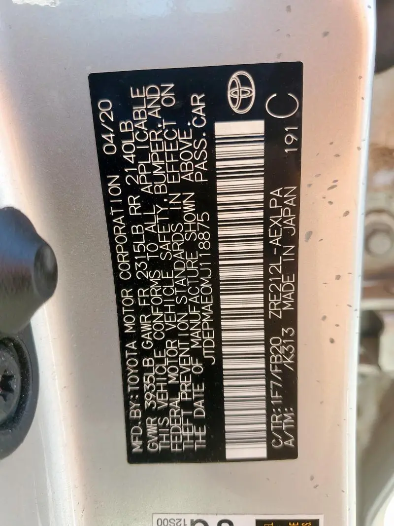 2021 TOYOTA COROLLA LE