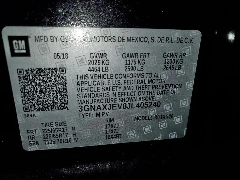 2018 CHEVROLET EQUINOX LT  