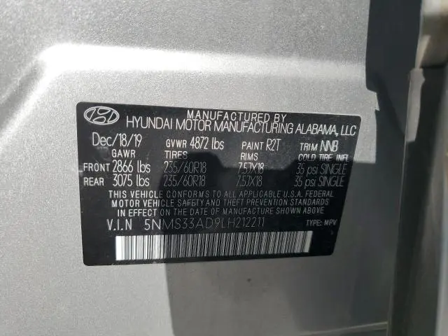 2020 HYUNDAI SANTA FE SEL  