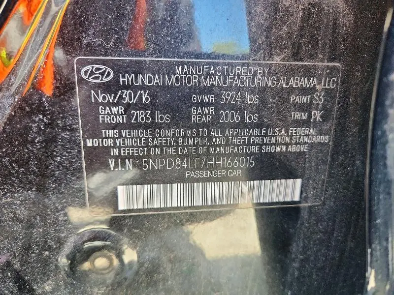 2017 HYUNDAI ELANTRA SE  