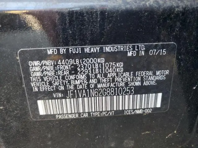 2016 SUBARU WRX LIMITED  