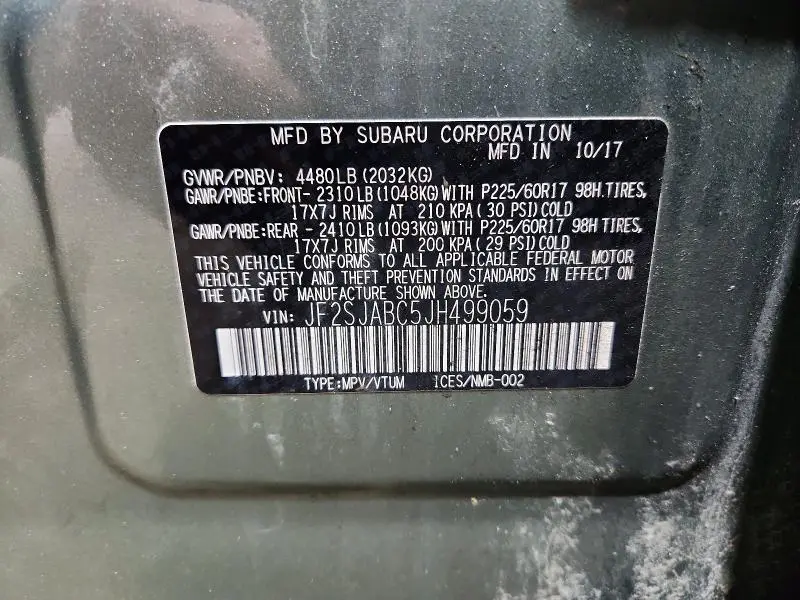 2018 SUBARU FORESTER 2.5I  