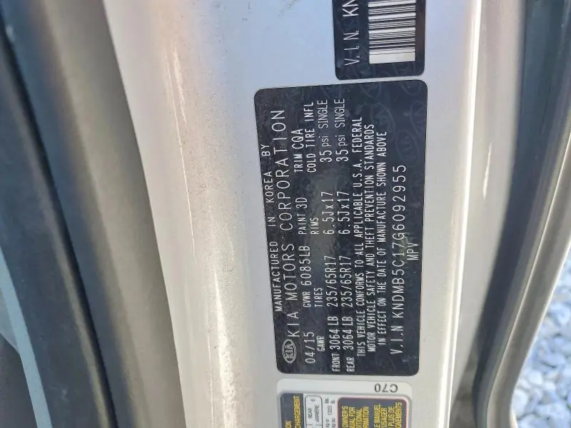 2016 KIA SEDONA LX  