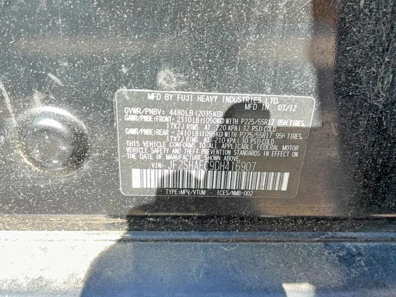 2013 SUBARU FORESTER LIMITED  