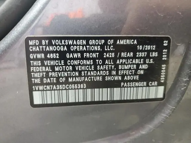 2013 VOLKSWAGEN PASSAT SEL  