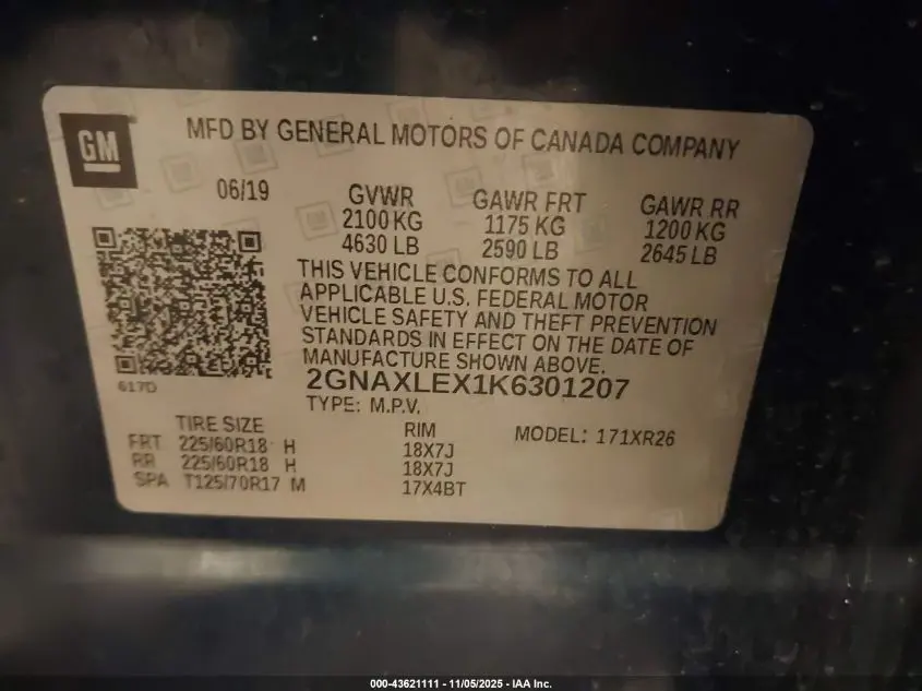 2019 CHEVROLET EQUINOX LT