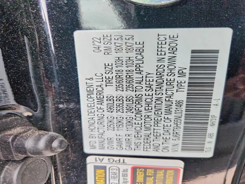 2022 HONDA CR-V EX  