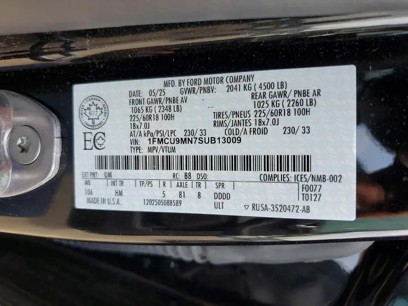 2025 FORD ESCAPE ST LINE  