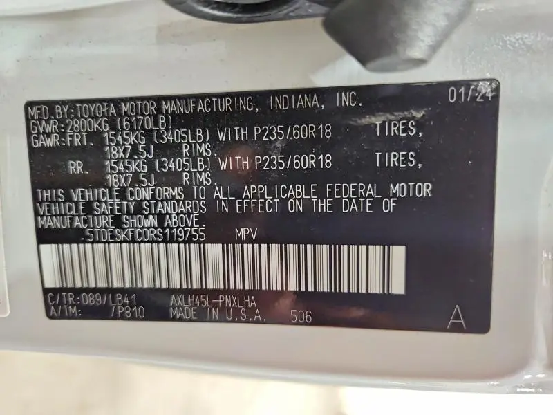 2024 TOYOTA SIENNA PLATINUM 7-PASSENGER  