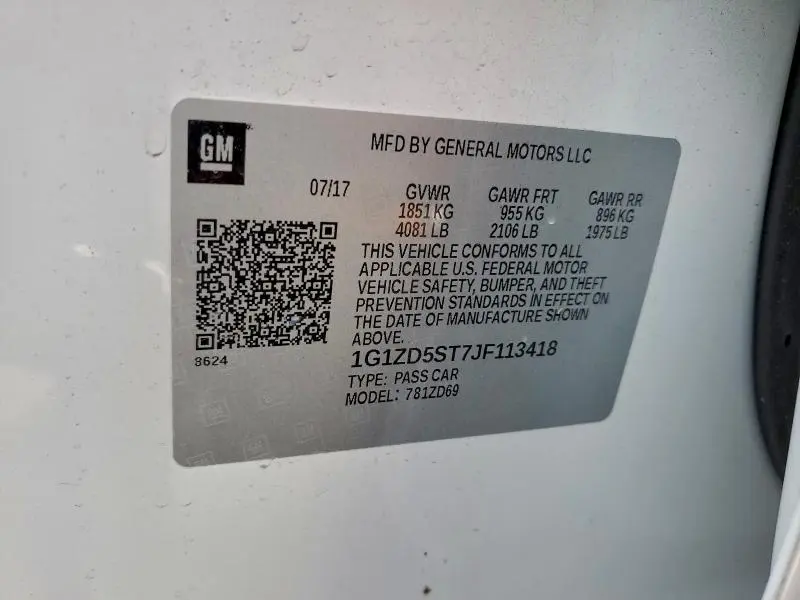 2018 CHEVROLET MALIBU LT  