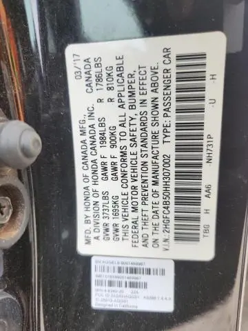 2017 HONDA CIVIC LX  