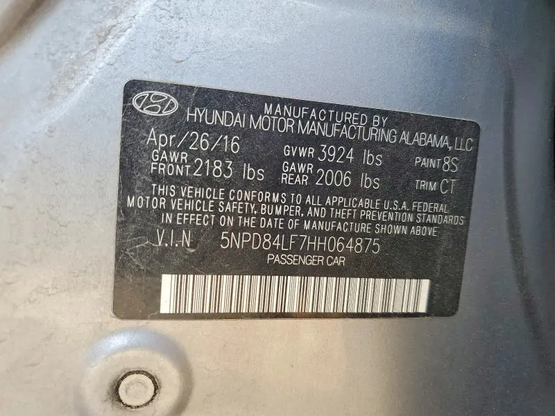 2017 HYUNDAI ELANTRA LIMITED  