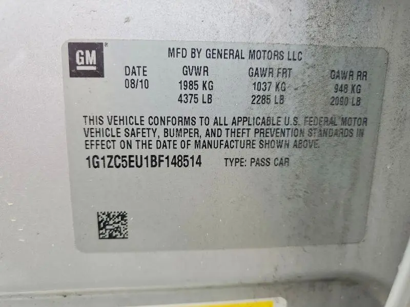 2011 CHEVROLET MALIBU 1LT  