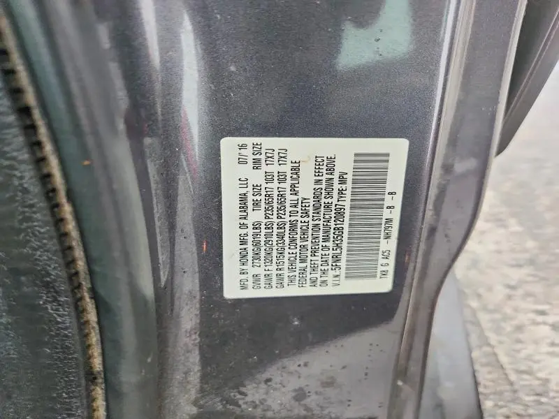 2016 HONDA ODYSSEY SE  