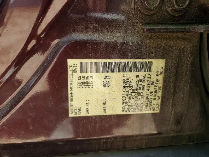 2014 NISSAN MAXIMA 3.5 SV  