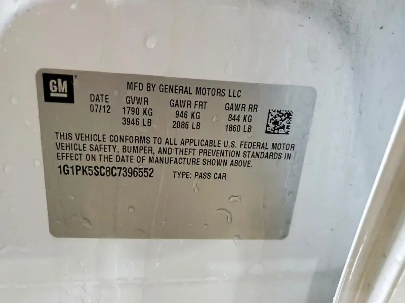 2012 CHEVROLET CRUZE ECO  