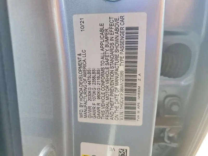 2021 HONDA ACCORD SPORT  