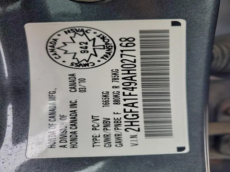 2010 HONDA CIVIC DX-G  