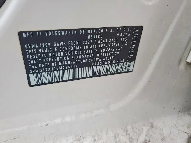 2016 VOLKSWAGEN JETTA SPORT  