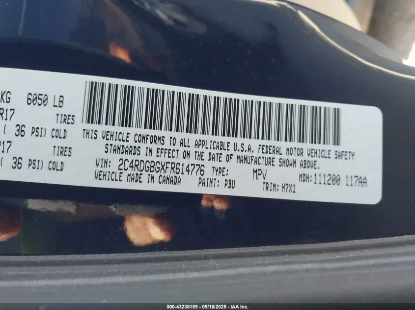 2015 DODGE GRAND CARAVAN AMERICAN VALUE PKG