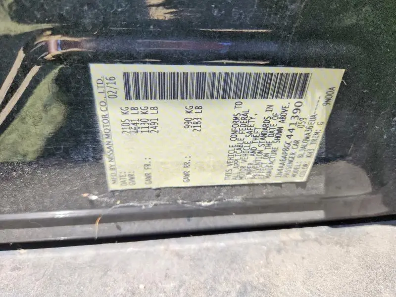 2016 NISSAN MAXIMA 3.5 S  