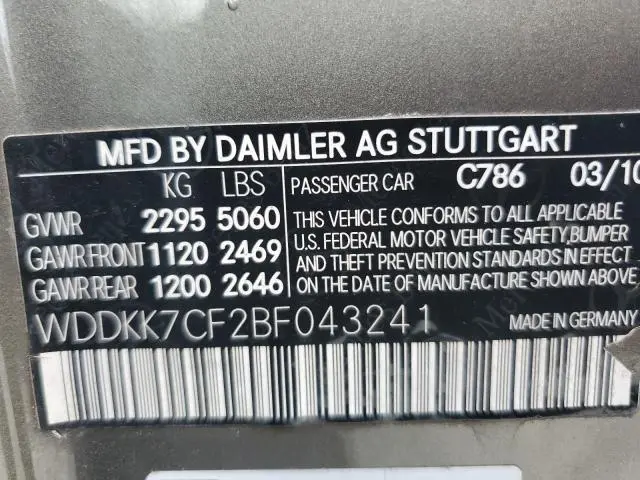 2011 MERCEDES-BENZ E 550  