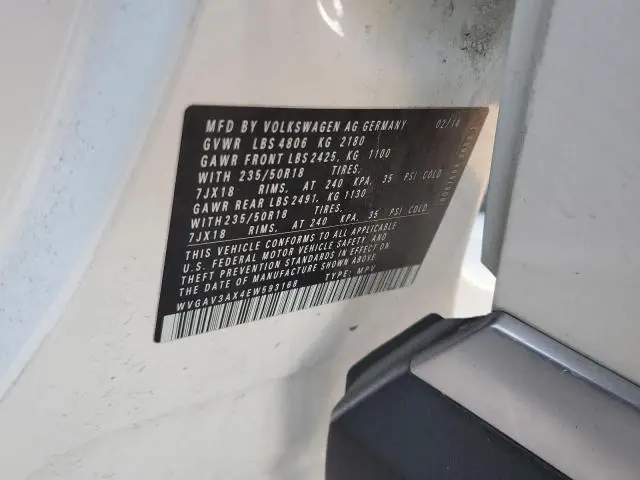 2014 VOLKSWAGEN TIGUAN S  