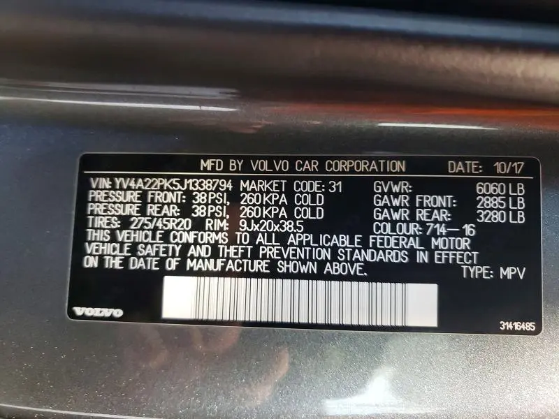 2018 VOLVO XC90 T6  