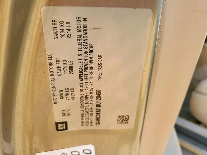 2011 BUICK LUCERNE CXL  